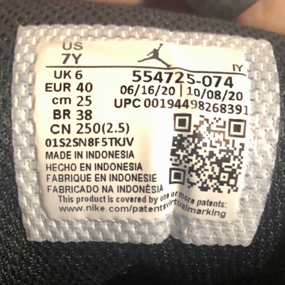 Sold!NIKE AIR JORDAN 1 MID GS BANNED (2020) BLACK GYM RED-WHITE SZ 7Y/MENS SZ 7 - Picture 8 of 12